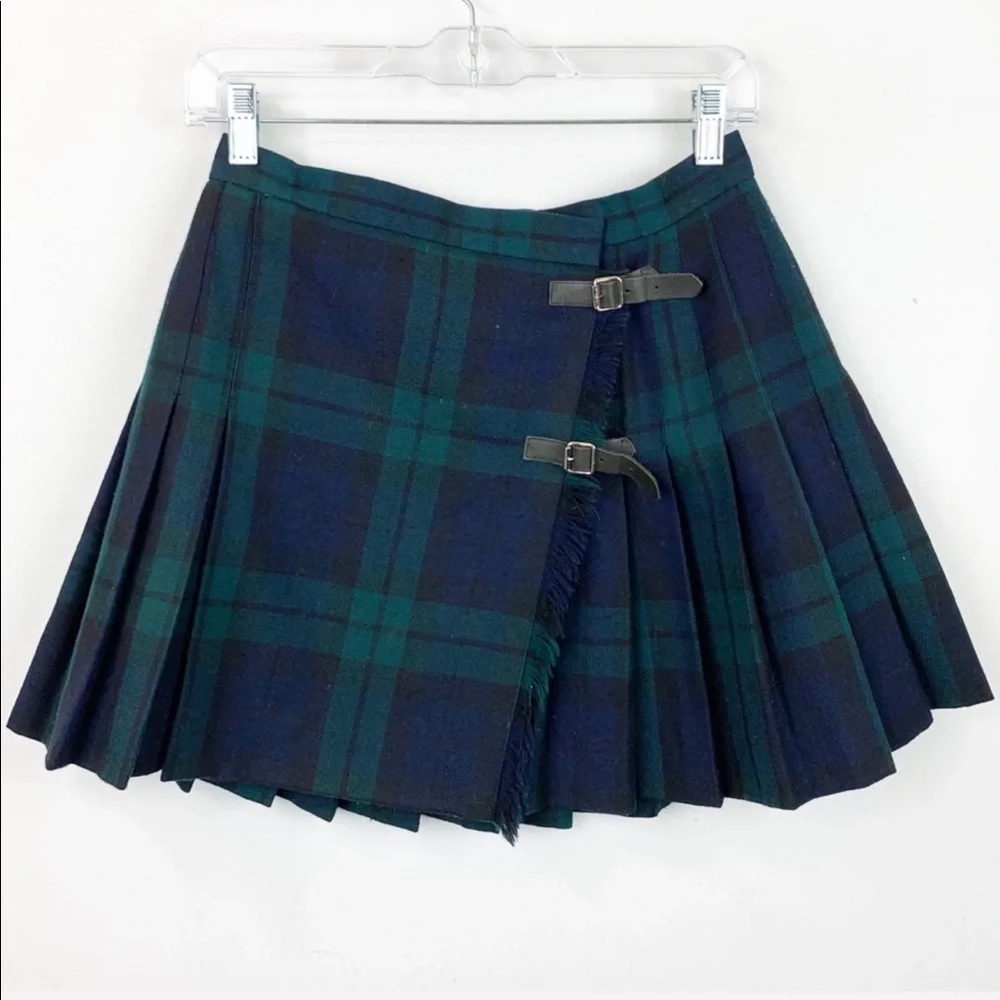 Ralph Lauren Blue and Green Plaid Mini Skirt - Picture 2 of 8
